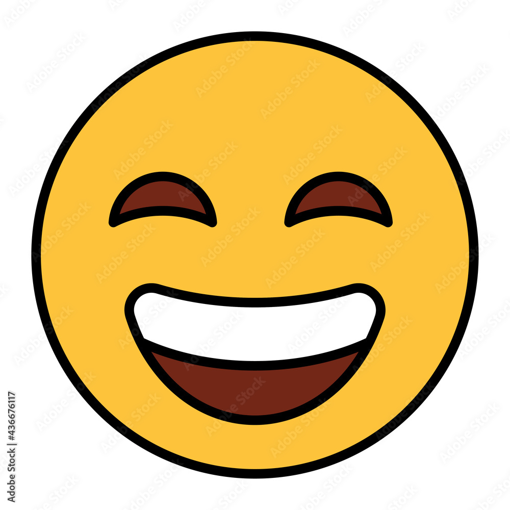 Filled color outline style emoji laughing. Filled color outline style emoji laughing.