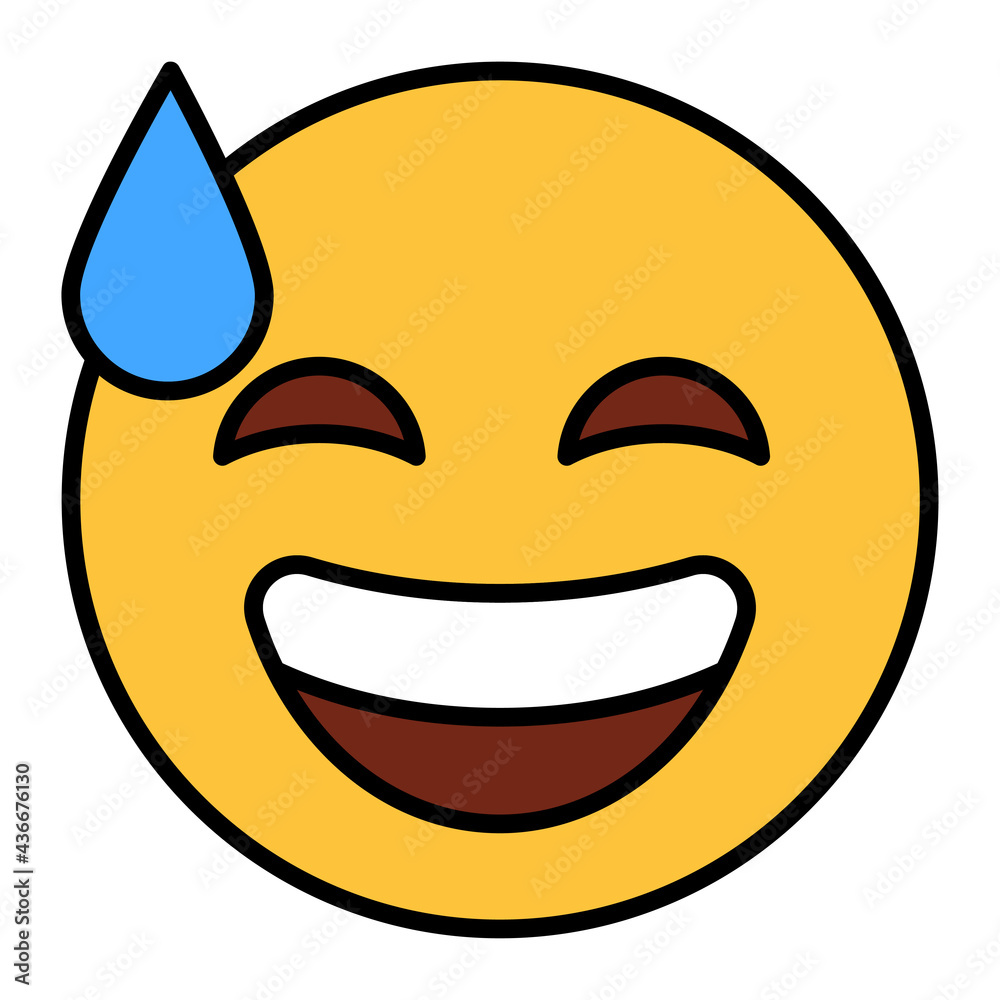 Filled color outline style emoji laughing. Filled color outline style emoji laughing.
