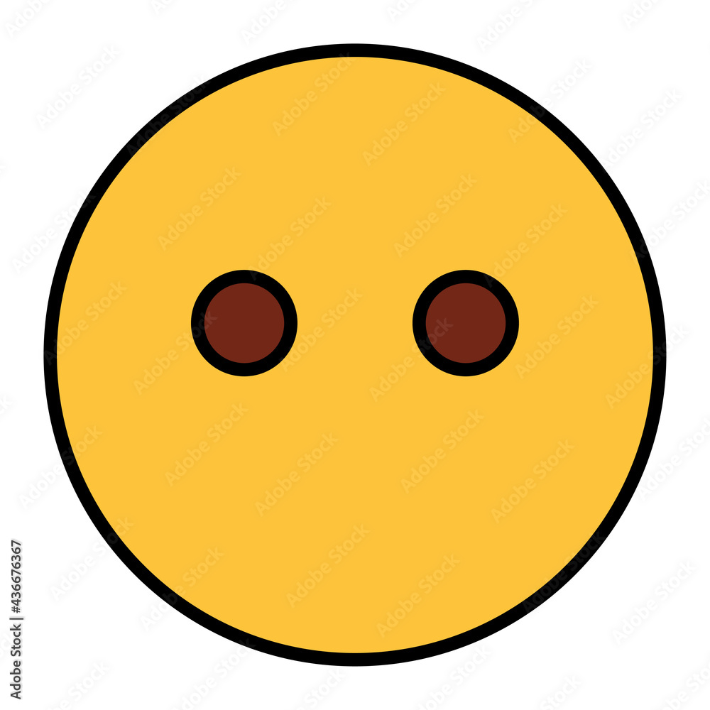 Filled color outline style emoji eye. Filled color outline style emoji eye.