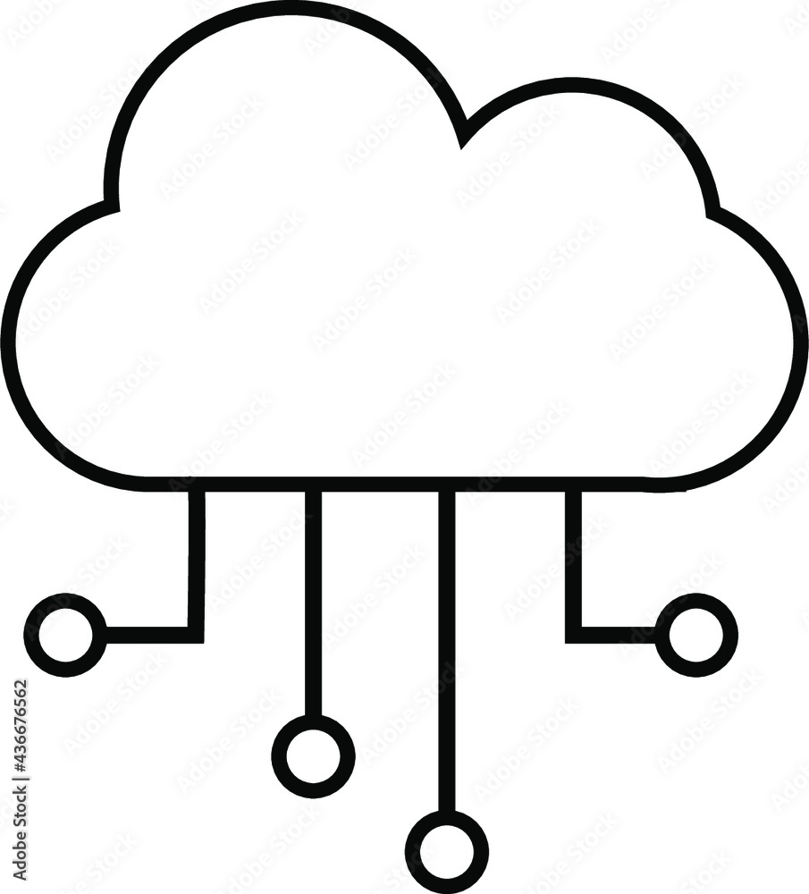 Hand drawn cloud icon isolated on white. Vector illustration. Hand drawn cloud icon isolated on white. Vector illustration.