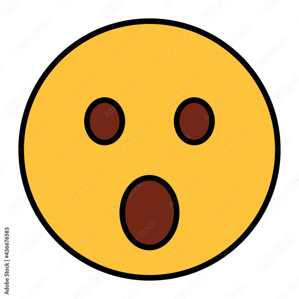Filled color outline style emoji shock. Filled color outline style emoji shock.
