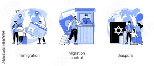 Residence permit abstract concept vector illustrations.