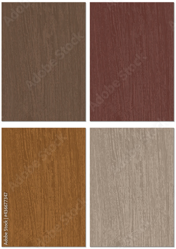 Set of Four Wood Texture Background - Wooden Illustration Patterns for Flyer or Leaflet or Brochure or Website or Presentation and etc., Vector