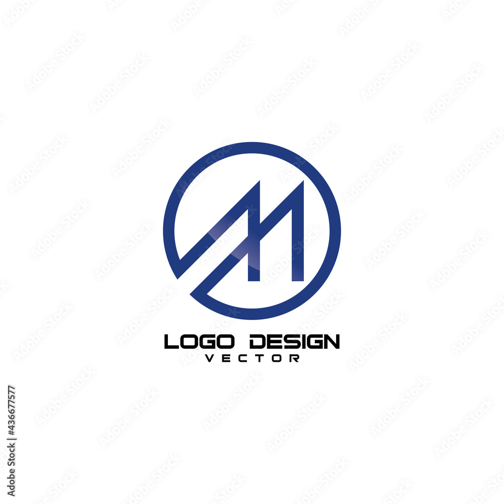 Rounded M Letter Logo Template Vector Rounded M Letter Logo Template Vector