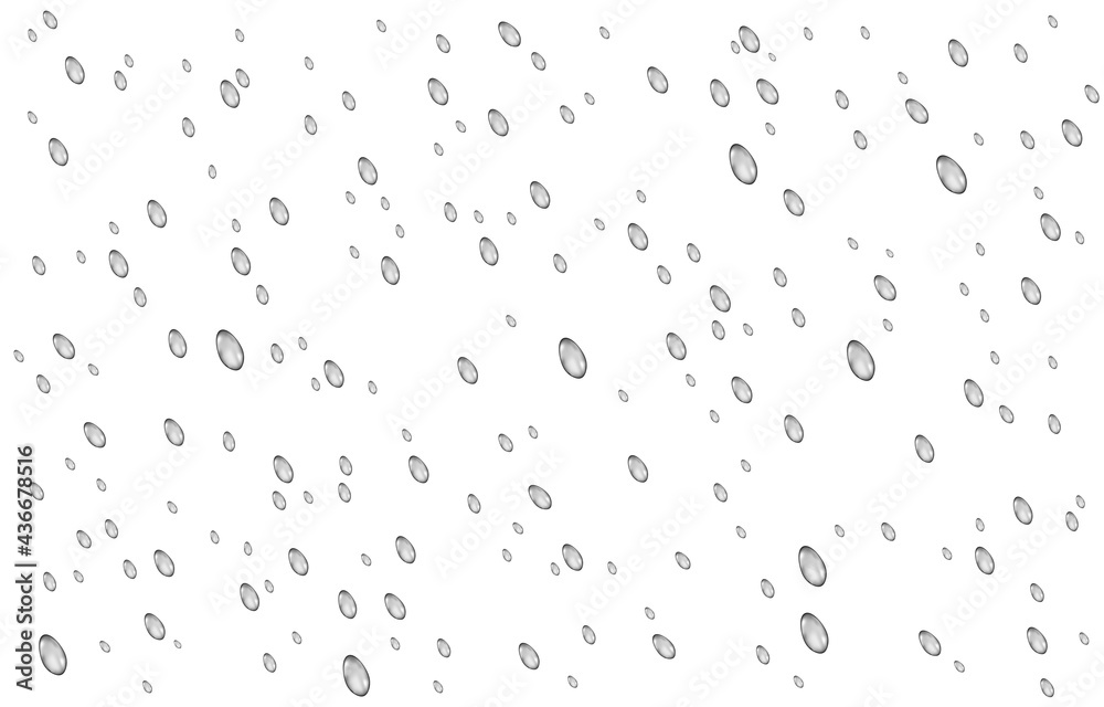 Rain drops isolated on transparent background.
