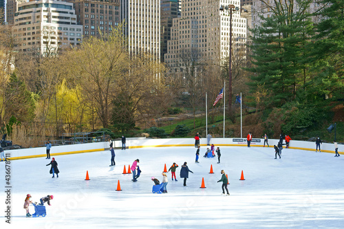Wollman Rink, public ice rink in southern part of Central Park, Manhattan, New York City