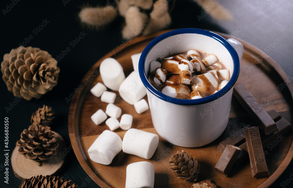 a cup of hot chocolate with marshmello a cup of hot chocolate with marshmello