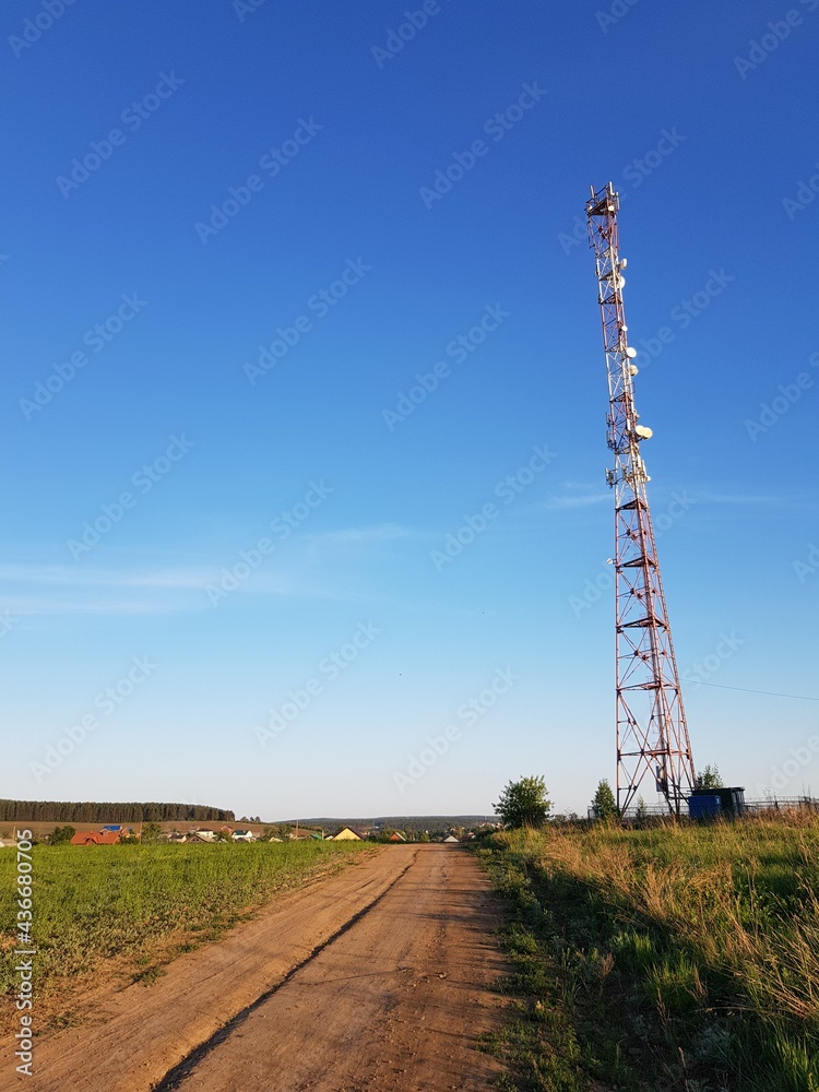 Cell tower in the field