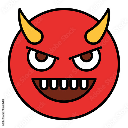 Filled color outline style emoji devil.