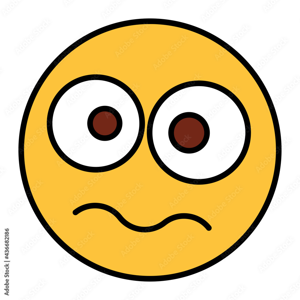 Filled color outline style emoji shock. Filled color outline style emoji shock.
