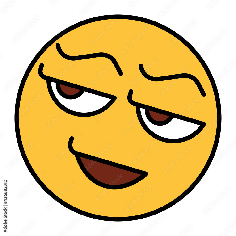 Fototapeta premium Filled color outline style emoji 