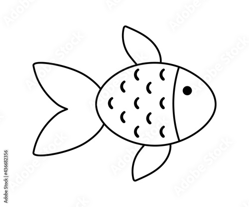 Photography Vector black and white goldfish