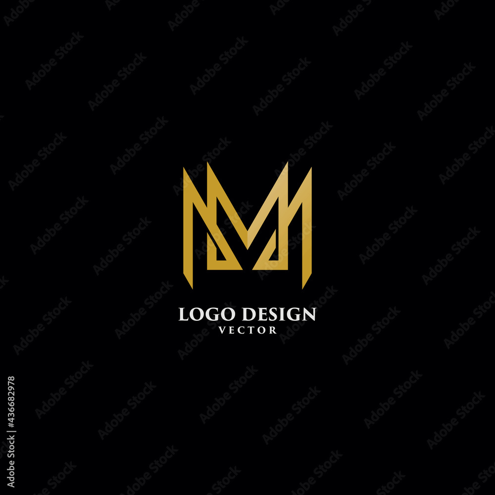 M Letter in Monogram Style Logo Design M Letter in Monogram Style Logo Design