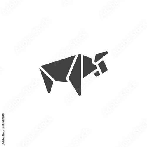 Buffalo origami origami vector icon