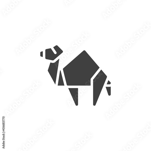Camel origami vector icon