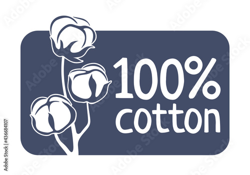 Hundred percents cotton flat square badge