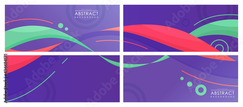 Set of covers new bright colors green and purple abstract modern background futuristic graphic energy sound waves technology concept hand drawn doodle waves dynamic green shapes in summer colors.