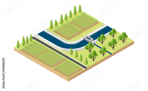 irrigation canal for the agricultural