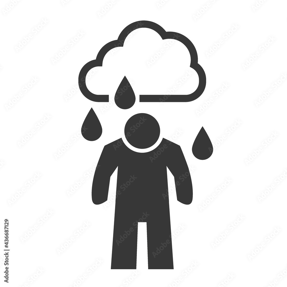 icon of a sad and depressive man icon of a sad and depressive man