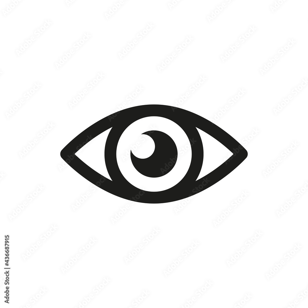 Eye icon. Social media content view, visibility symbol, watch or ...