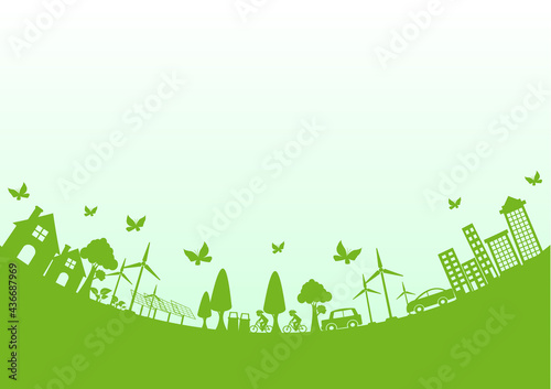 Ecology connection concept background .Vector infographic illustration
