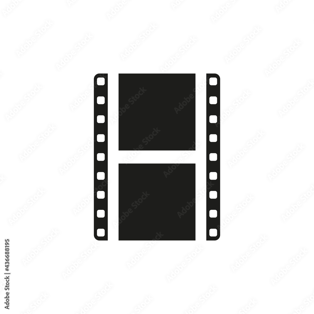 Film strip icon. Movie roll strip sign. Cinema concept for web and mobile UI design.
