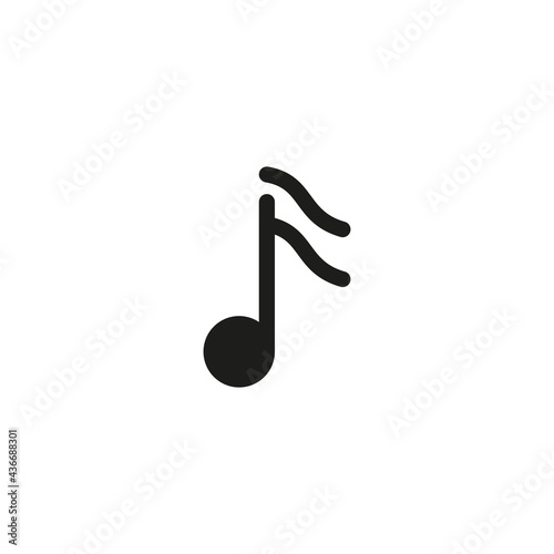 Music note icon in line design style. Melody sign for web and mobile music app design.