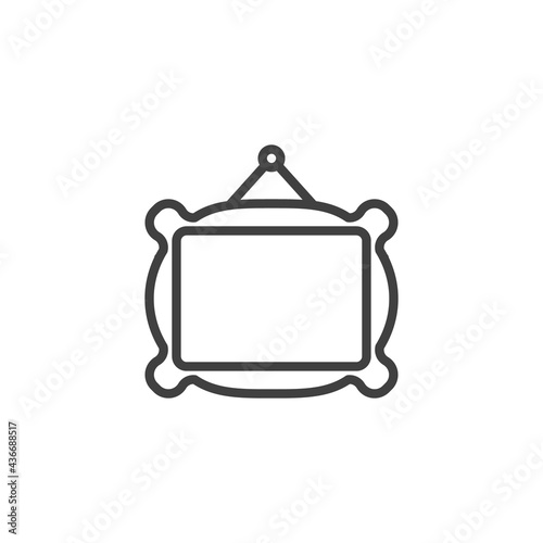 Vintage picture frame line icon
