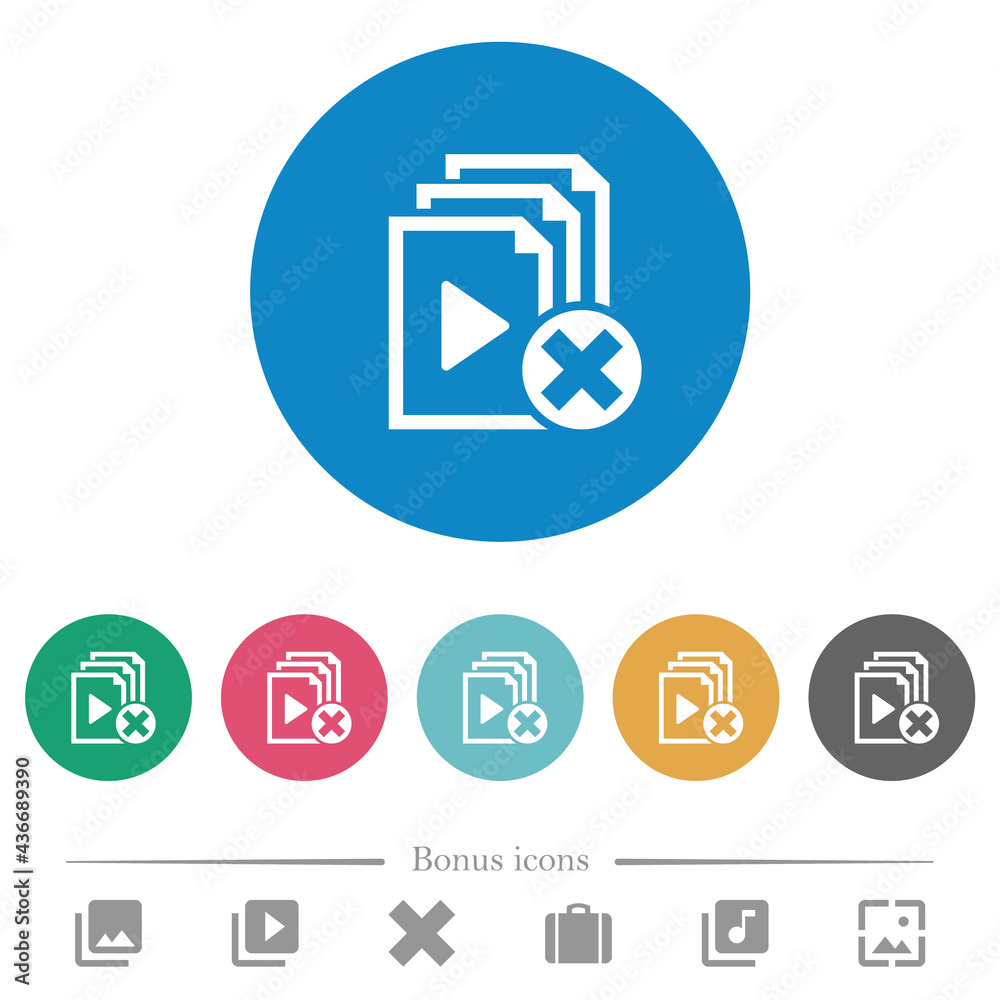Cancel playlist flat round icons Cancel playlist flat round icons