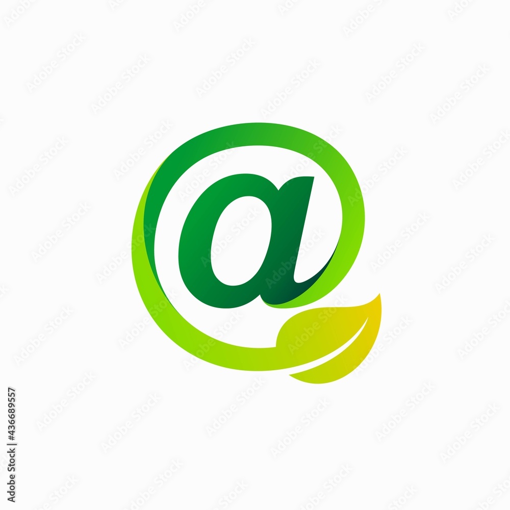 mail symbol with leaf concept mail symbol with leaf concept