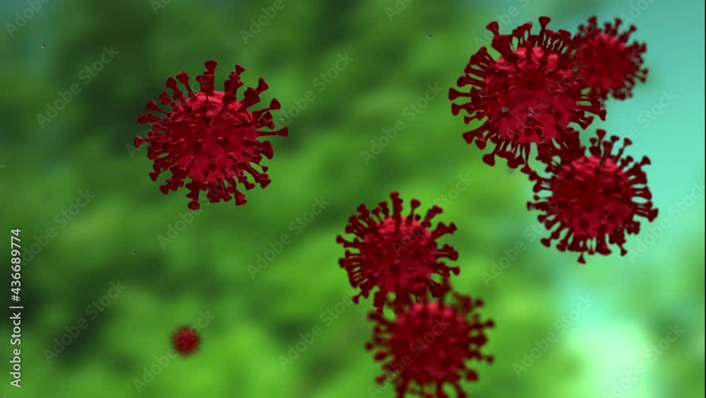 Visualization of the corona virus - in the outdoor area Visualization of the corona virus - in the outdoor area