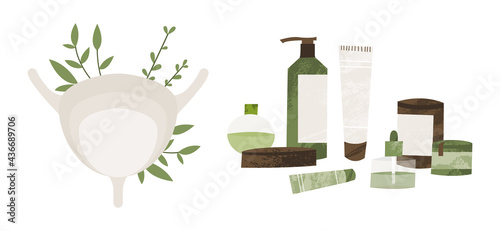 Bladder, urinary system treatment. Apothecary bottle: tincture, syrup, drop. Homeopathy, naturopathy. Alternative, holistic medicine. Natural organic herb. Urology. Vector flat cartoon illustration