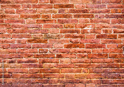 Orange red brick wall texture