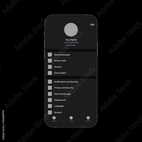 User Interface in Messenger. Account Profile In Texting App. Vector illustration