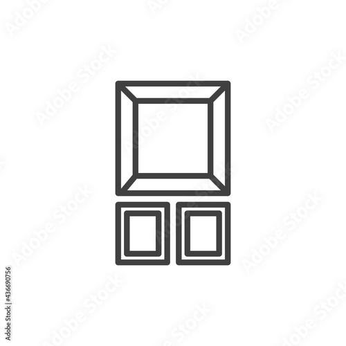 Art gallery frame line icon
