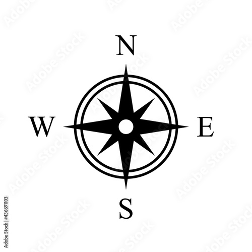 Compass sign icon. Clipart image isolated on white background