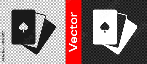 Black Deck of playing cards icon isolated on transparent background. Casino gambling. Vector