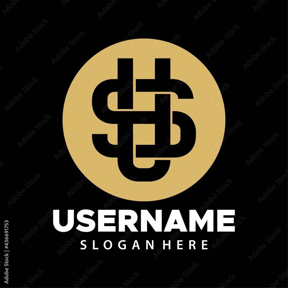 Obraz premium Letter U and S logo design vector