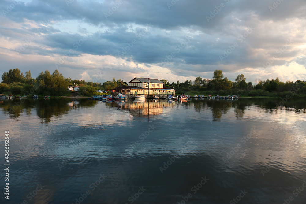 Fototapeta premium sunset on the river