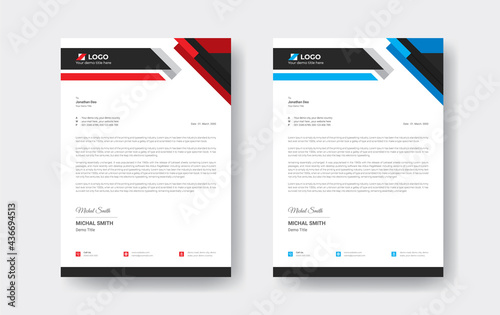 Modern Professional corporate business style letterhead. Abstract Creative Letterhead Design 