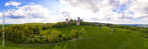 castle greifenstein in hesse germany in spring panorama photo