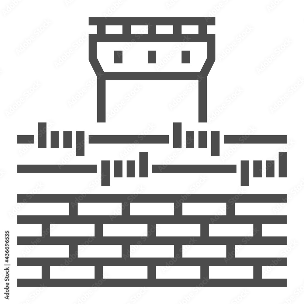 Naklejka premium Prison square line vector icon.