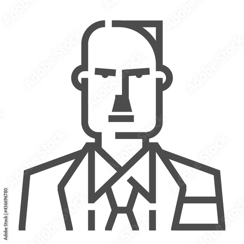 Dictator square line vector icon.