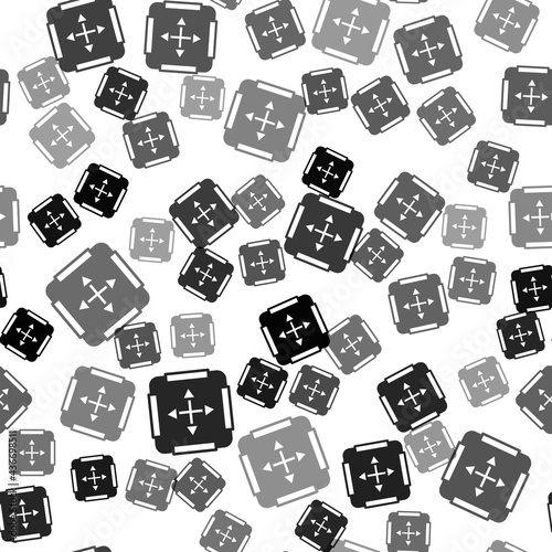 Black Area measurement icon isolated seamless pattern on white background. Vector