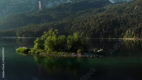 Aerial View on Bavaria Nature Lake Forest 4K