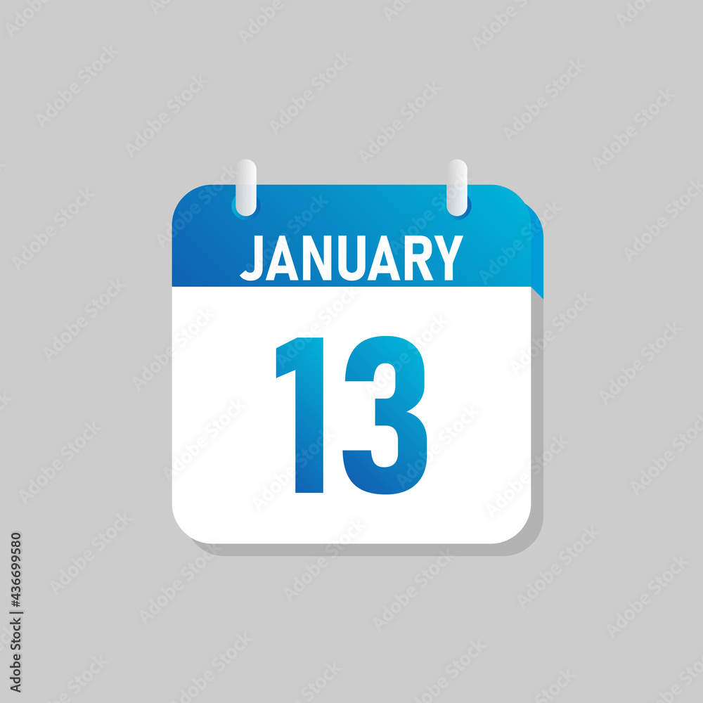 White daily calendar Icon January in a Flat Design style. Easy to edit Isolated vector Illustration. White daily calendar Icon January in a Flat Design style. Easy to edit Isolated vector Illustration.