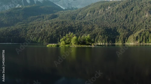 Aerial View on Bavaria Nature Lake Forest 4K