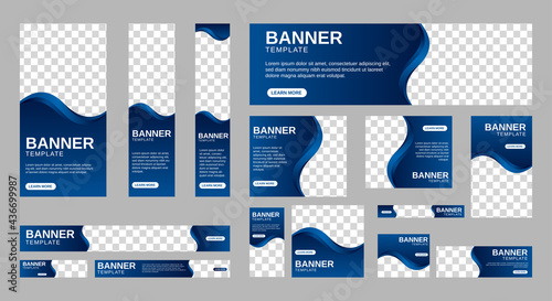 Abstract banner design web template Set, Horizontal header web banner. Modern Gradient cover header background for website design, Social Media Cover ads banner, flyer, invitation card