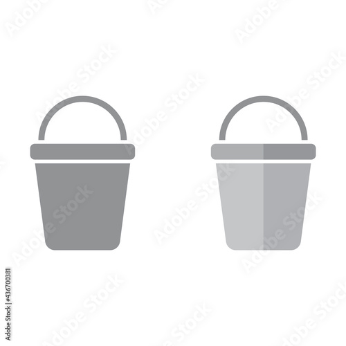 Metal bucket icon. Flat illustration of metal bucket vector icon for web design