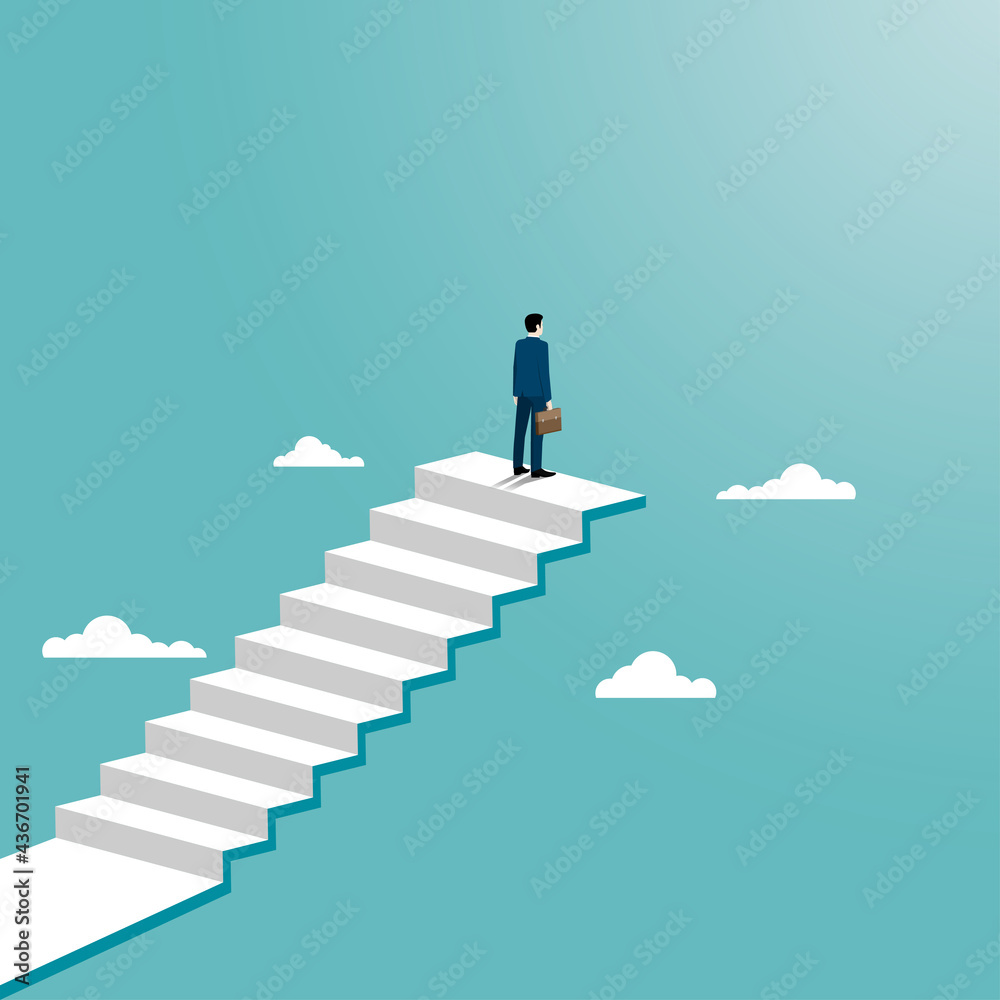 Man standing on top of a stair Man standing on top of a stair